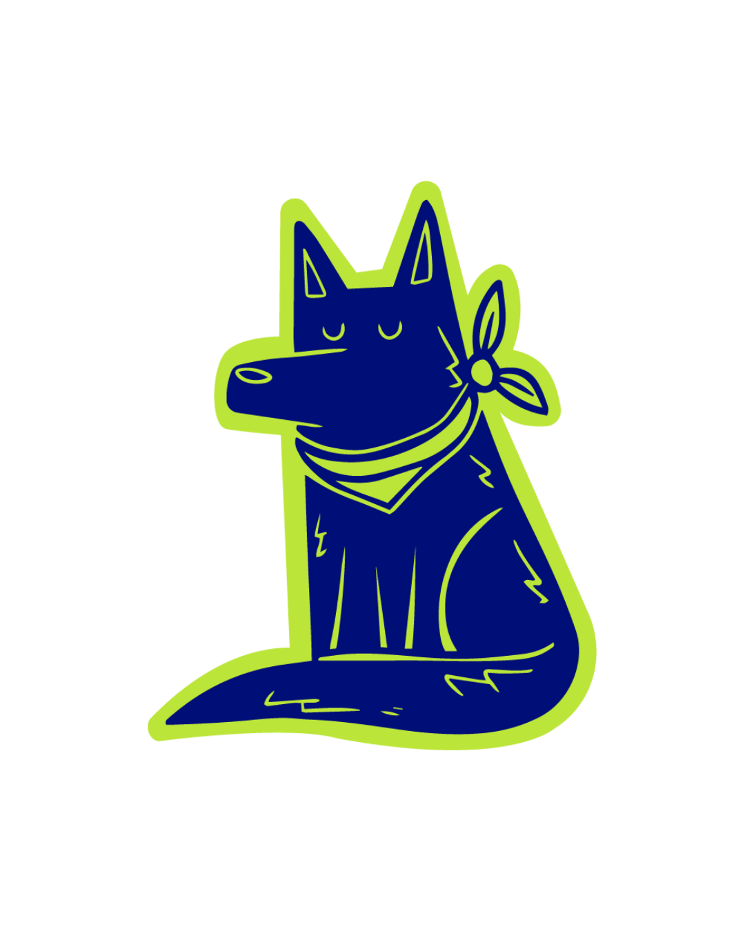 Cachorro mascote azul