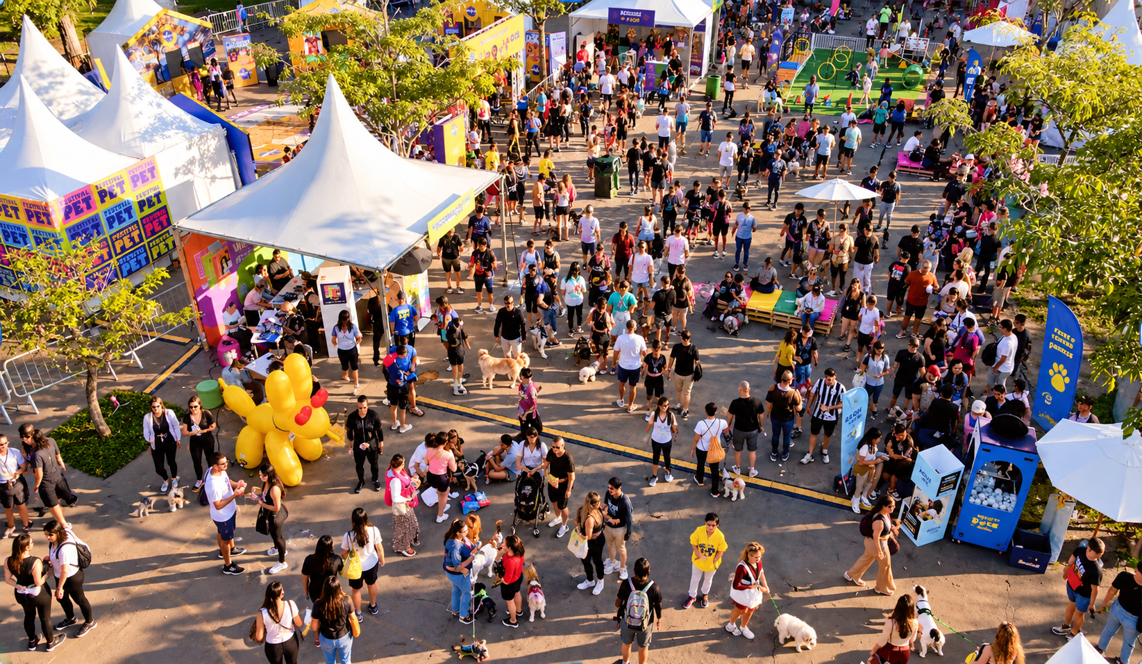 Pessoas e pets no Festival Pet